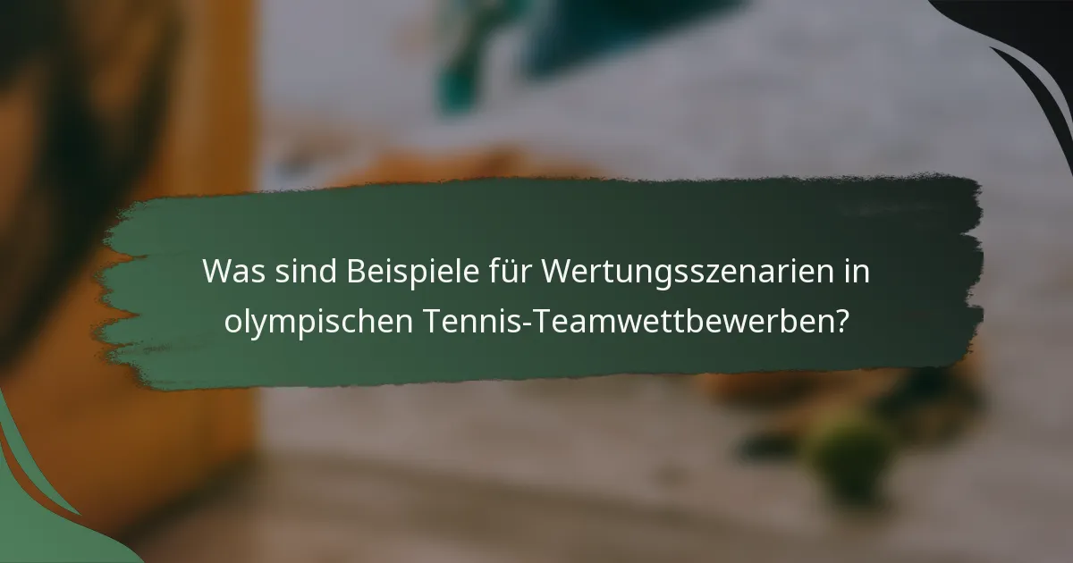 Was sind Beispiele für Wertungsszenarien in olympischen Tennis-Teamwettbewerben?