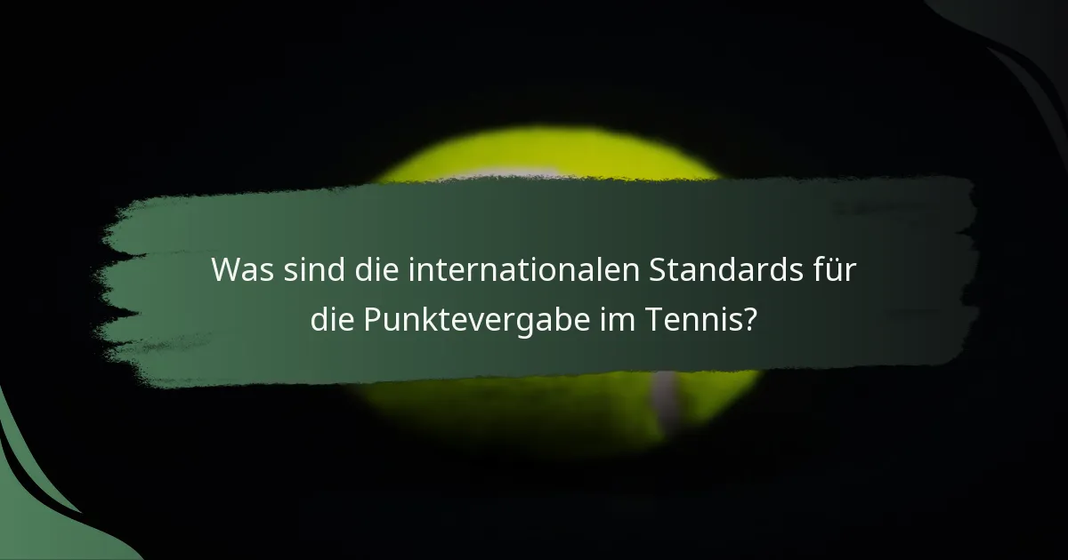 Was sind die internationalen Standards für die Punktevergabe im Tennis?