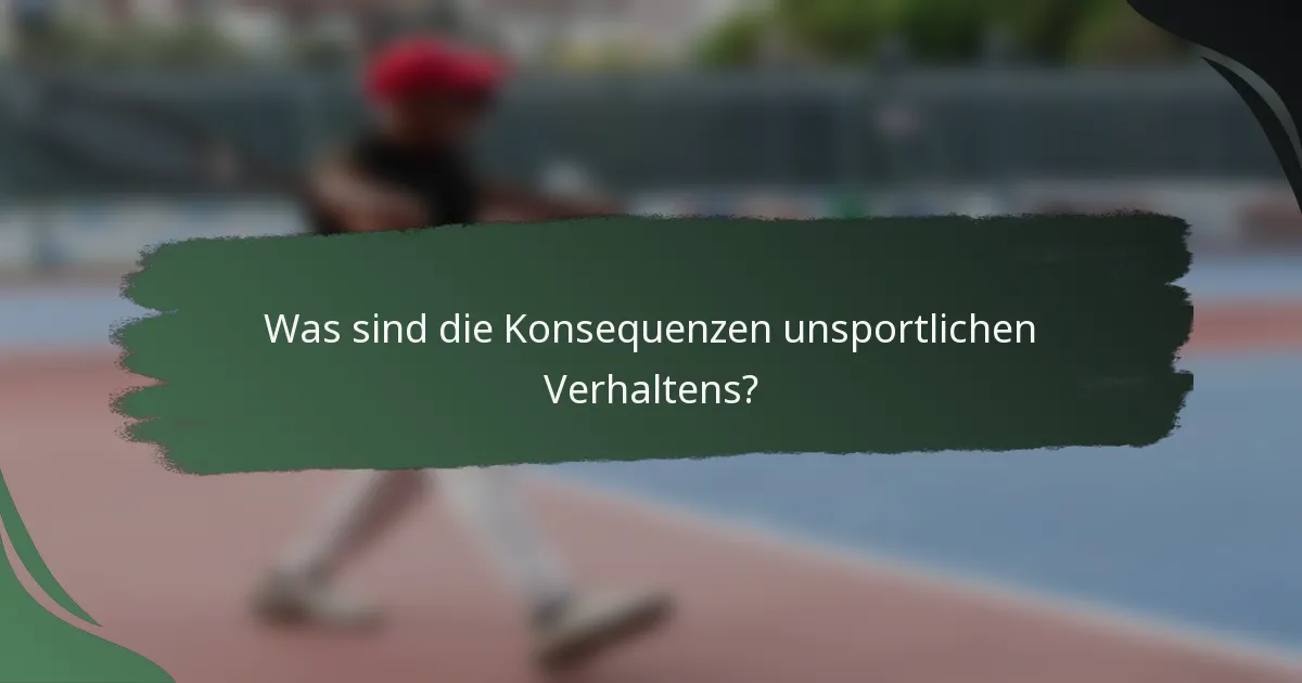 Was sind die Konsequenzen unsportlichen Verhaltens?