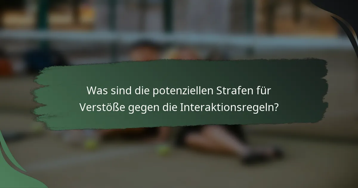 Was sind die potenziellen Strafen für Verstöße gegen die Interaktionsregeln?