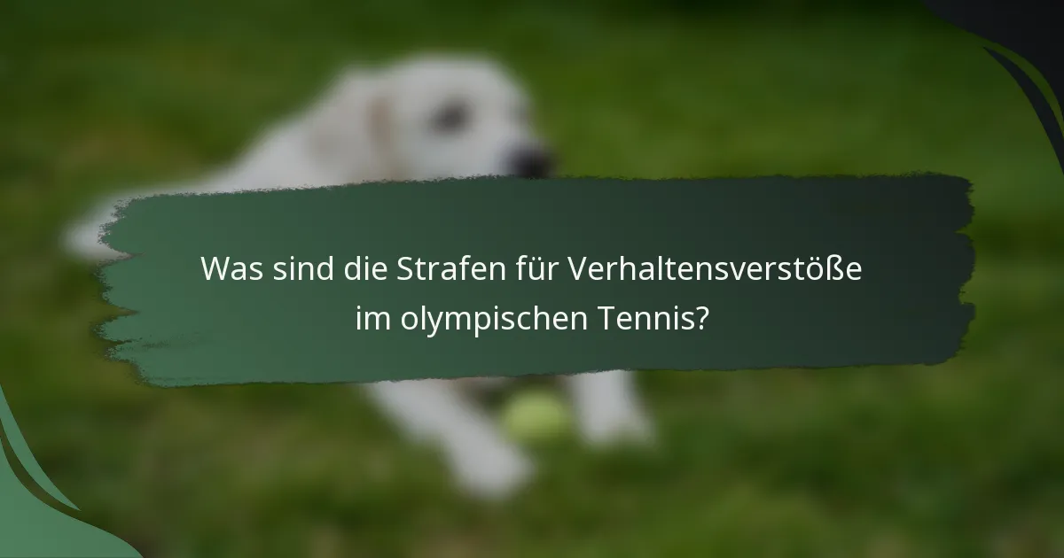 Was sind die Strafen für Verhaltensverstöße im olympischen Tennis?