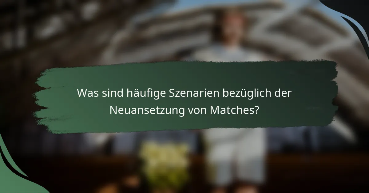 Was sind häufige Szenarien bezüglich der Neuansetzung von Matches?