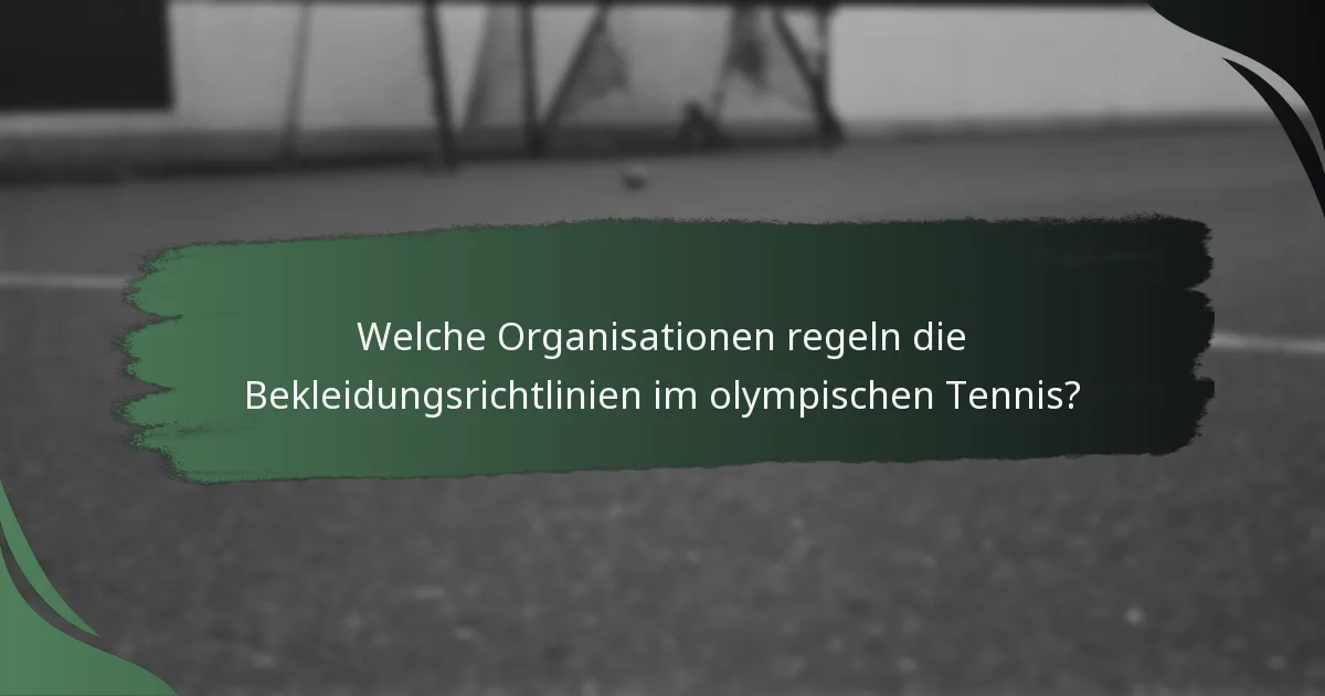 Welche Organisationen regeln die Bekleidungsrichtlinien im olympischen Tennis?