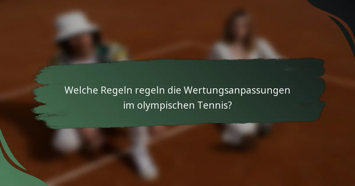 Welche Regeln regeln die Wertungsanpassungen im olympischen Tennis?