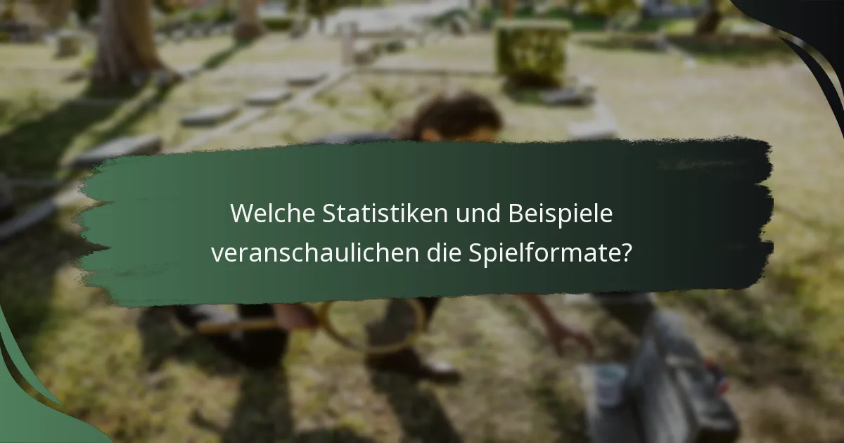 Welche Statistiken und Beispiele veranschaulichen die Spielformate?