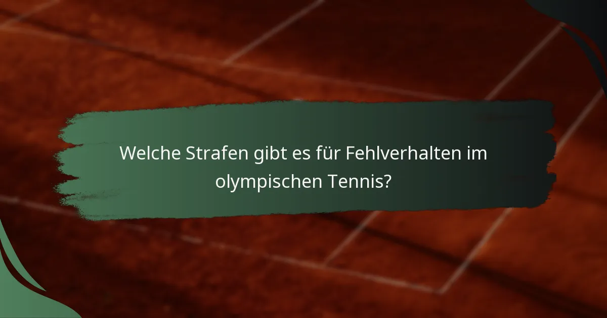 Welche Strafen gibt es für Fehlverhalten im olympischen Tennis?