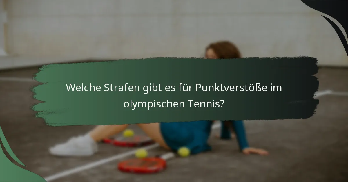 Welche Strafen gibt es für Punktverstöße im olympischen Tennis?