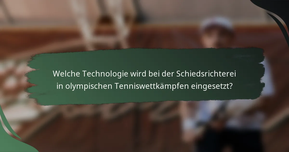 Welche Technologie wird bei der Schiedsrichterei in olympischen Tenniswettkämpfen eingesetzt?