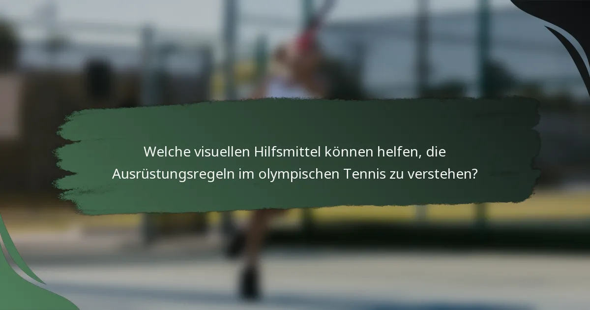 Welche visuellen Hilfsmittel können helfen, die Ausrüstungsregeln im olympischen Tennis zu verstehen?