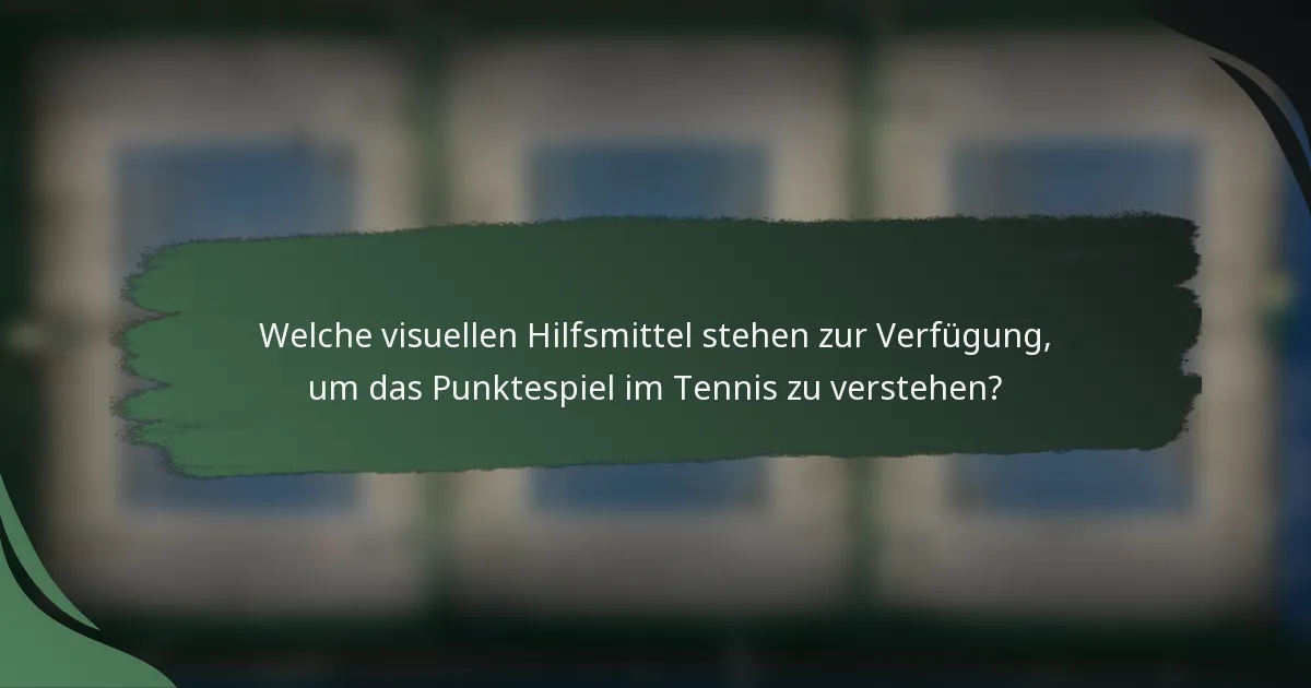 Welche visuellen Hilfsmittel stehen zur Verfügung, um das Punktespiel im Tennis zu verstehen?