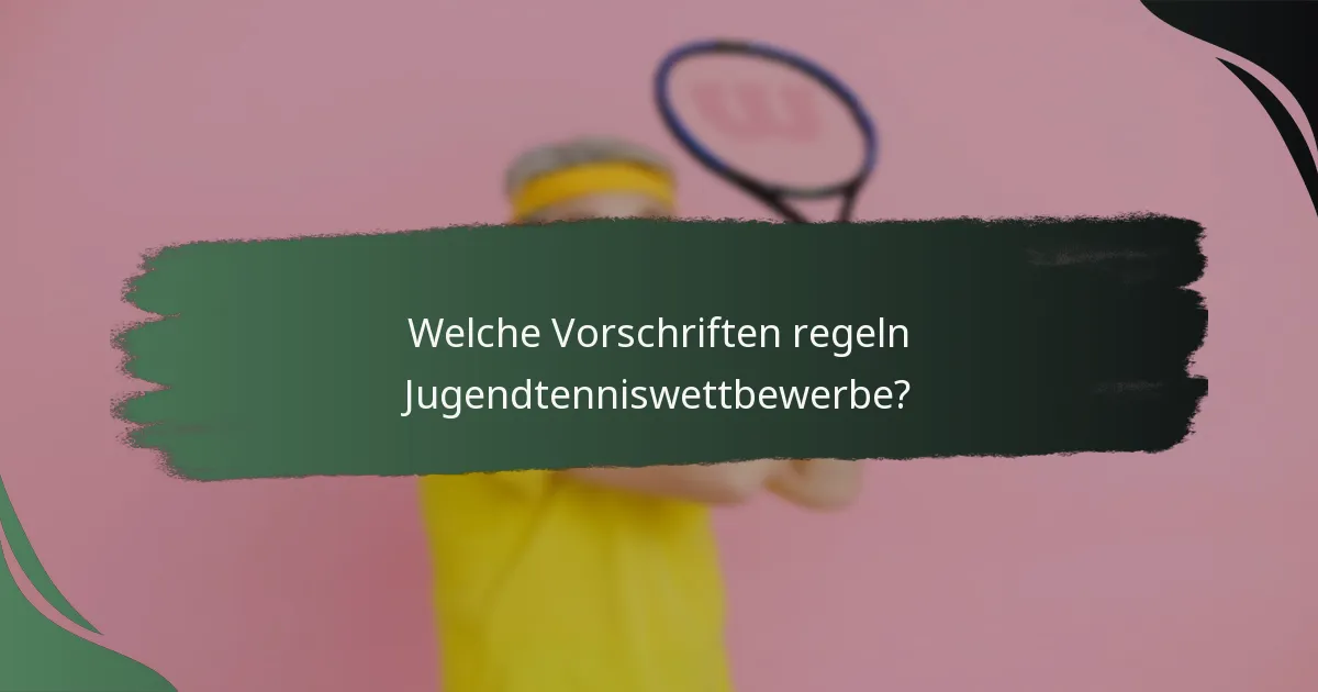 Welche Vorschriften regeln Jugendtenniswettbewerbe?