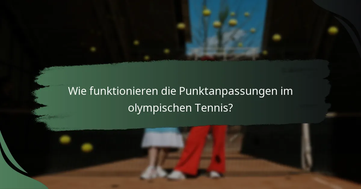 Wie funktionieren die Punktanpassungen im olympischen Tennis?