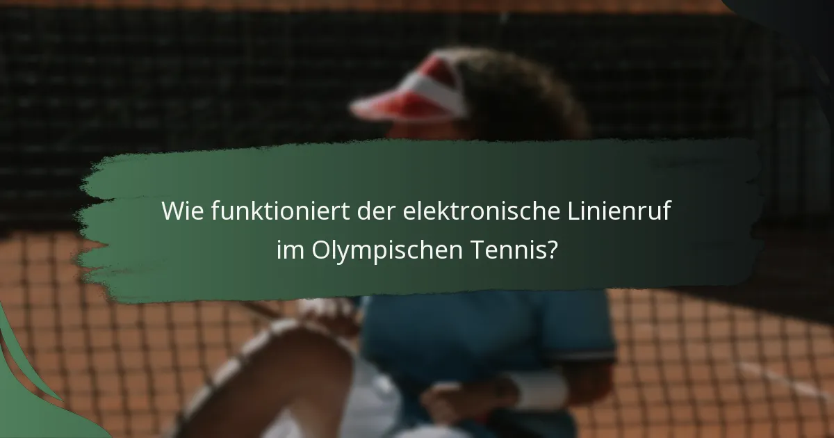 Wie funktioniert der elektronische Linienruf im Olympischen Tennis?