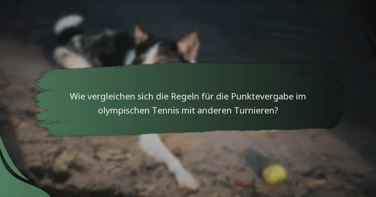 Wie vergleichen sich die Regeln für die Punktevergabe im olympischen Tennis mit anderen Turnieren?