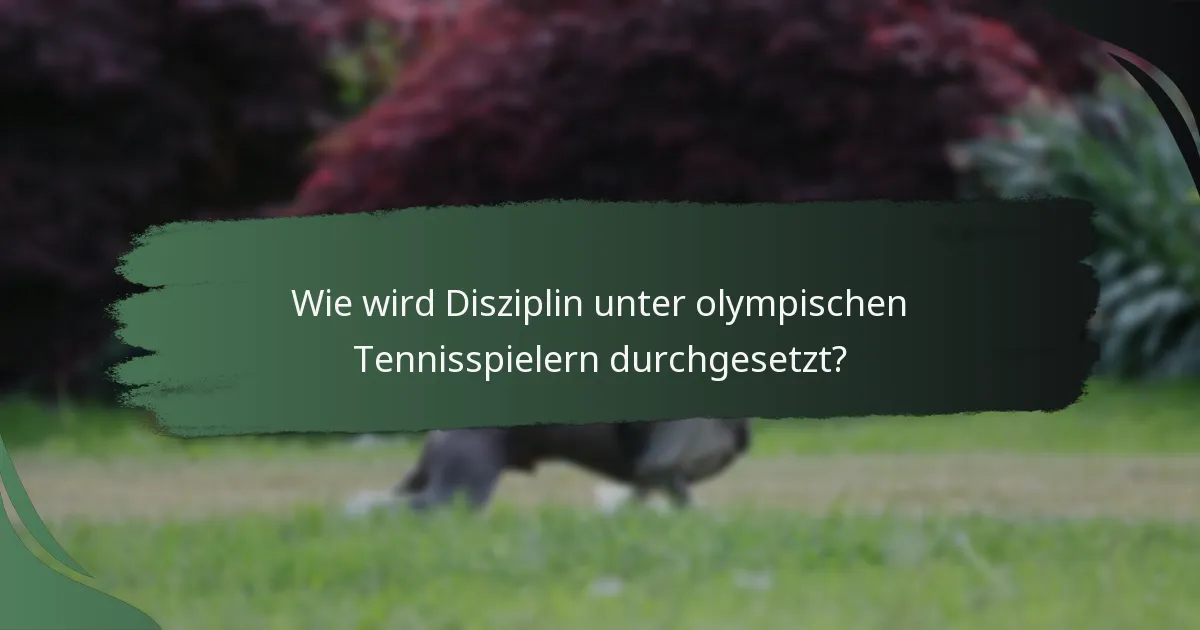 Wie wird Disziplin unter olympischen Tennisspielern durchgesetzt?