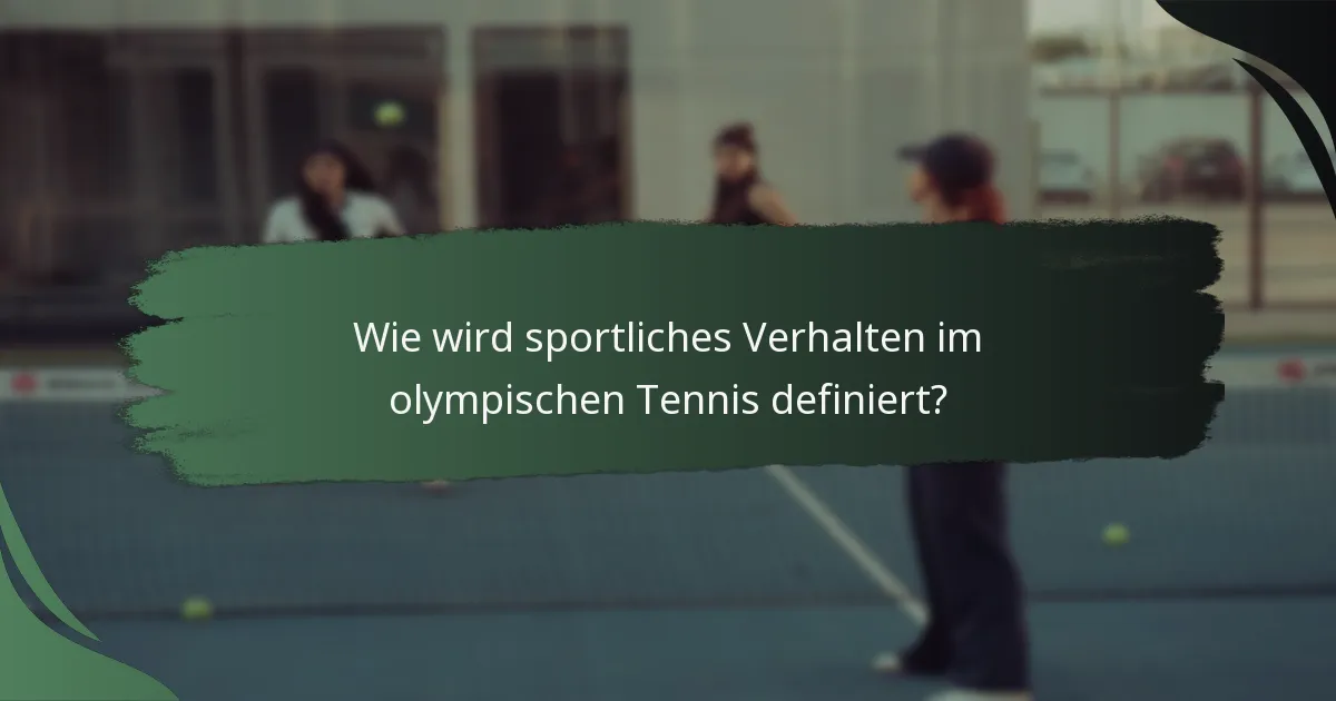 Wie wird sportliches Verhalten im olympischen Tennis definiert?